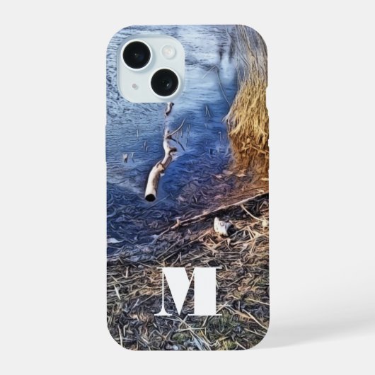 Monogram Blue Lakeshore iPhone 15 Case (Achterkant)