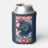 Monogram Blue Lizard Monster Bold Retro Cool Fun Blikjeskoeler (Blikje Voorkant)