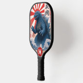 Monogram Blue Lizard Monster Retro Trendy Pickleball Paddle (Links)