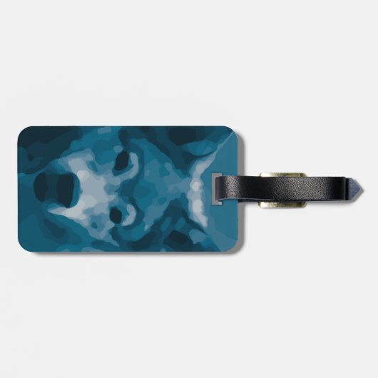 Monogram Blue Lone Wolf Bagagelabel (Achterkant horizontaal)