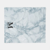 Monogram Blue Marmer Fleece Deken (Voorkant (Horizontaal))