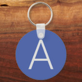 Monogram Blue Modern voeg Jouw naam Initiaal toe Sleutelhanger (Voorkant)