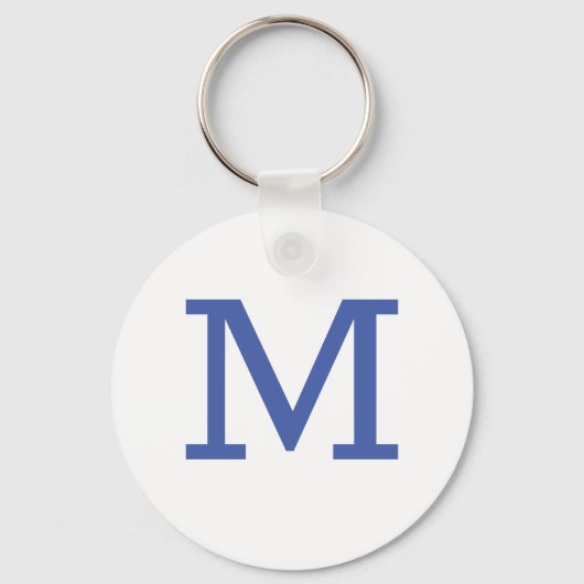 Monogram Blue Modern voeg Jouw naam Initiaal toe Sleutelhanger (Voorkant)