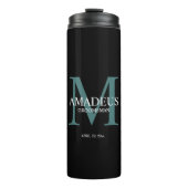 Monogram Blue Named thermal tumbler Thermosbeker (Voorkant)