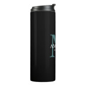 Monogram Blue Named thermal tumbler Thermosbeker (Gedraaid links)