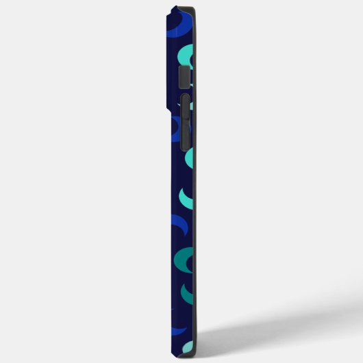 Monogram Blue New Moon Pattern Case-Mate iPhone Case (Achterkant / Links)
