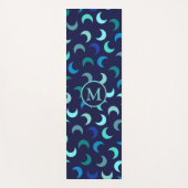 Monogram Blue New Moon Pattern Yogamat (Voorkant)