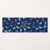 Monogram Blue New Moon Pattern Yogamat (Voorkant (horizontaal))