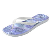 Monogram Blue Paars Silver Agate Marble Swirl Teenslippers (Schuin)