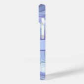 Monogram Blue Paars Silver Glitter Agate Marble Case-Mate iPhone Case (Achterkant / Links)