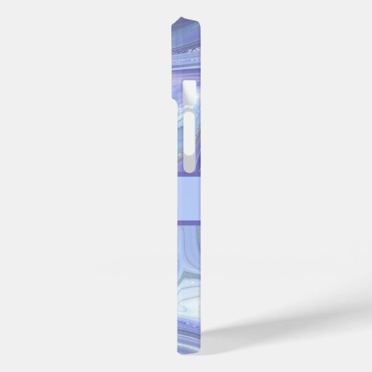 Monogram Blue Paars Silver Glitter Agate Marble Case-Mate iPhone Case (Achterkant / Links)