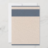 Monogram Blue  Paper Modern Wedding Kaart (Achterkant)