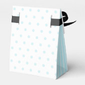Monogram Blue Polka Dots Stripes Favor Box Bedankdoosjes (Achterkant)