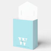 Monogram Blue Polka Dots Stripes Favor Box Bedankdoosjes (Geopend)