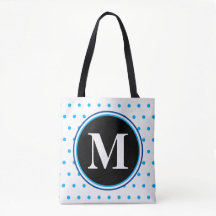 Monogram Blue Polka Dots