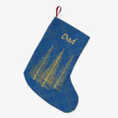 Monogram Blue Pset Gold Treks kerststop Kleine Kerstsok (Voorkant (Hangend))