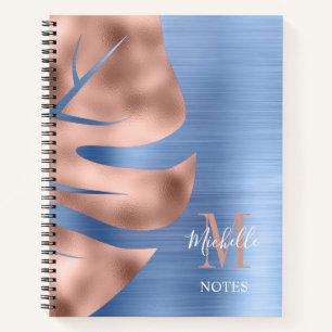 Monogram Blue Roos Gold Metallic Notitieboek