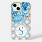 Monogram Blue Rozen Diamonds Case-Mate iPhone Case (Achterkant)