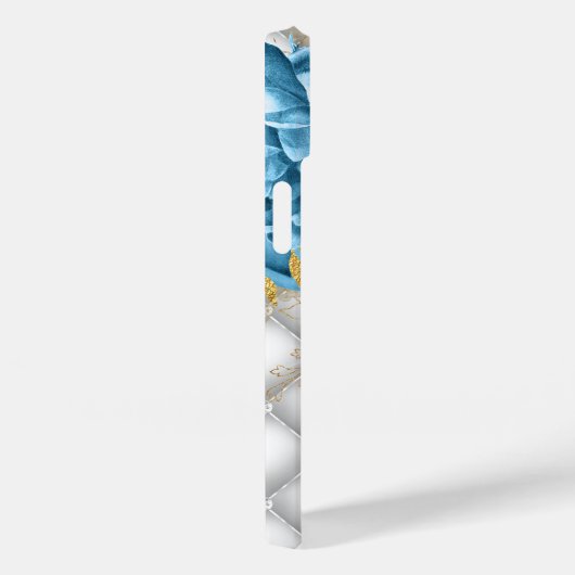 Monogram Blue Rozen Diamonds Case-Mate iPhone Case (Achterkant / Rechts)