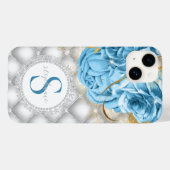 Monogram Blue Rozen Diamonds Case-Mate iPhone Case (Achterkant (horizontaal))