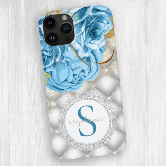 Monogram Blue Rozen Diamonds Case-Mate iPhone Case