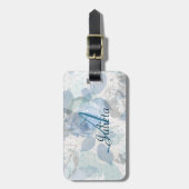 Monogram Blue Rozen grunge Bagagelabel (Voorkant verticaal)