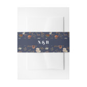 Monogram Blue Rust Floral Wedding Uitnodigingen Wikkel (Voorkant Voorbeeld)