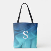 Monogram Blue Satin Tote Bag (Achterkant)