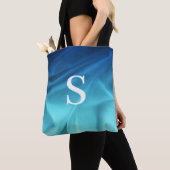 Monogram Blue Satin Tote Bag (Dichtbij)