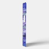 Monogram Blue Silver Glitter Mermaid Scales Case-Mate iPhone Case (Achterkant / Rechts)