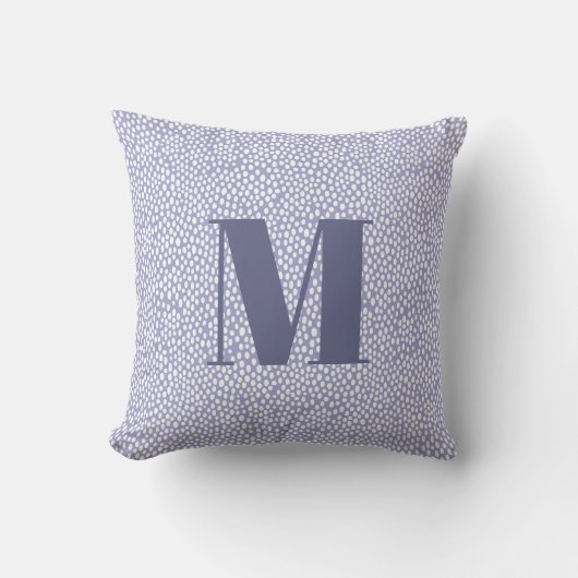 Monogram Blue Simple Painted Dots Pattern Kussen (Voorkant)