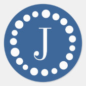 Monogram Blue Sjabloon Stickers (Voorkant)