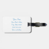 Monogram Blue Sparkles Gepersonaliseerd Bagagelabe Bagagelabel (Achterkant horizontaal)
