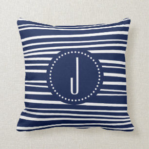 Monogram Blue Stripe Sierkussen