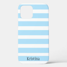 MONOGRAM BLUE STRIPED iPHONE CASE