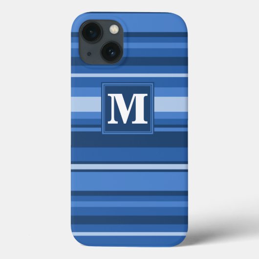 Monogram blue stripes Case-Mate iPhone case (Achterkant)
