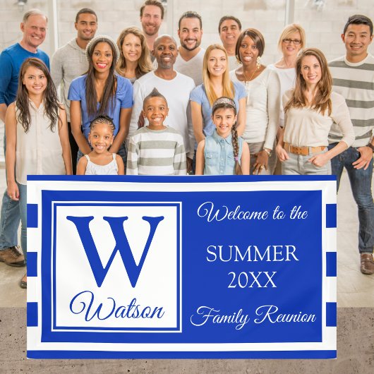 Monogram Blue Stripes Summer Family Reunion Spandoek