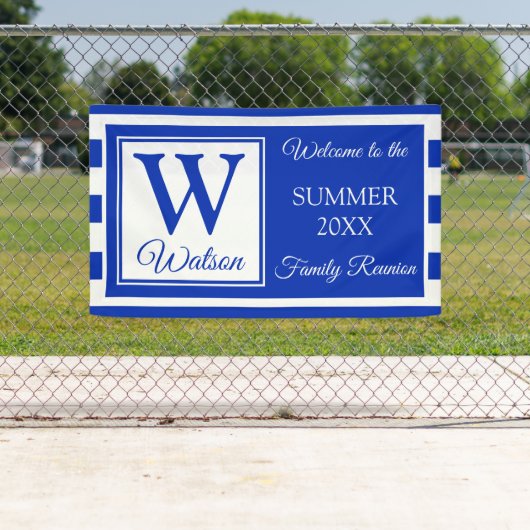 Monogram Blue Stripes Summer Family Reunion Spandoek (Insitu)