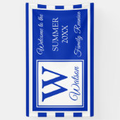 Monogram Blue Stripes Summer Family Reunion Spandoek (Verticaal)