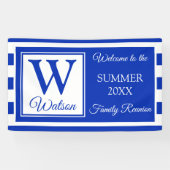 Monogram Blue Stripes Summer Family Reunion Spandoek (Horizontaal)