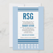 Monogram Blue Tallit Bar Mitzvah Kaart (Voorkant)