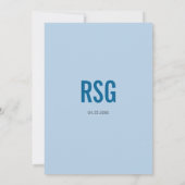 Monogram Blue Tallit Bar Mitzvah Kaart (Achterkant)