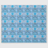 Monogram Blue Tennis Sport Design Cadeaupapier (Vlak)