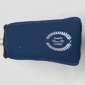 Monogram Blue Tones Laurel Wreath Golfheadcover (Voorkant)