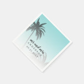 Monogram Blue Tropical Palm Beach Weddenschap Servet (Hoek)