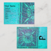 MONOGRAM Blue Turquoise Visitekaartje (Voorkant / Achterkant)