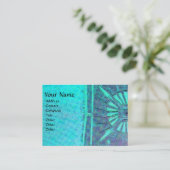 MONOGRAM Blue Turquoise Visitekaartje (Staand voorkant)