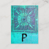 MONOGRAM Blue Turquoise Visitekaartje (Achterkant)
