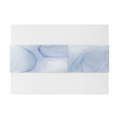 Monogram Blue Waterverf Wedding Invite Belly Band Uitnodigingen Wikkel (Achterkant Voorbeeld)