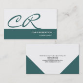 Monogram Blue White Consultant Visitekaartje (Voorkant / Achterkant)